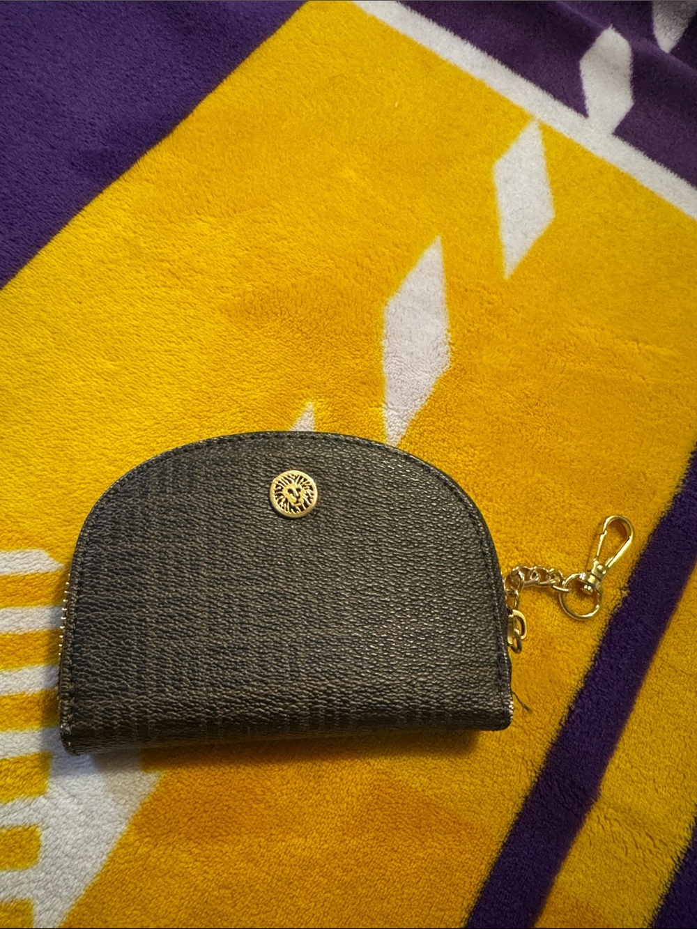Ann Klein Zip Coin Purse with Gold Keychain